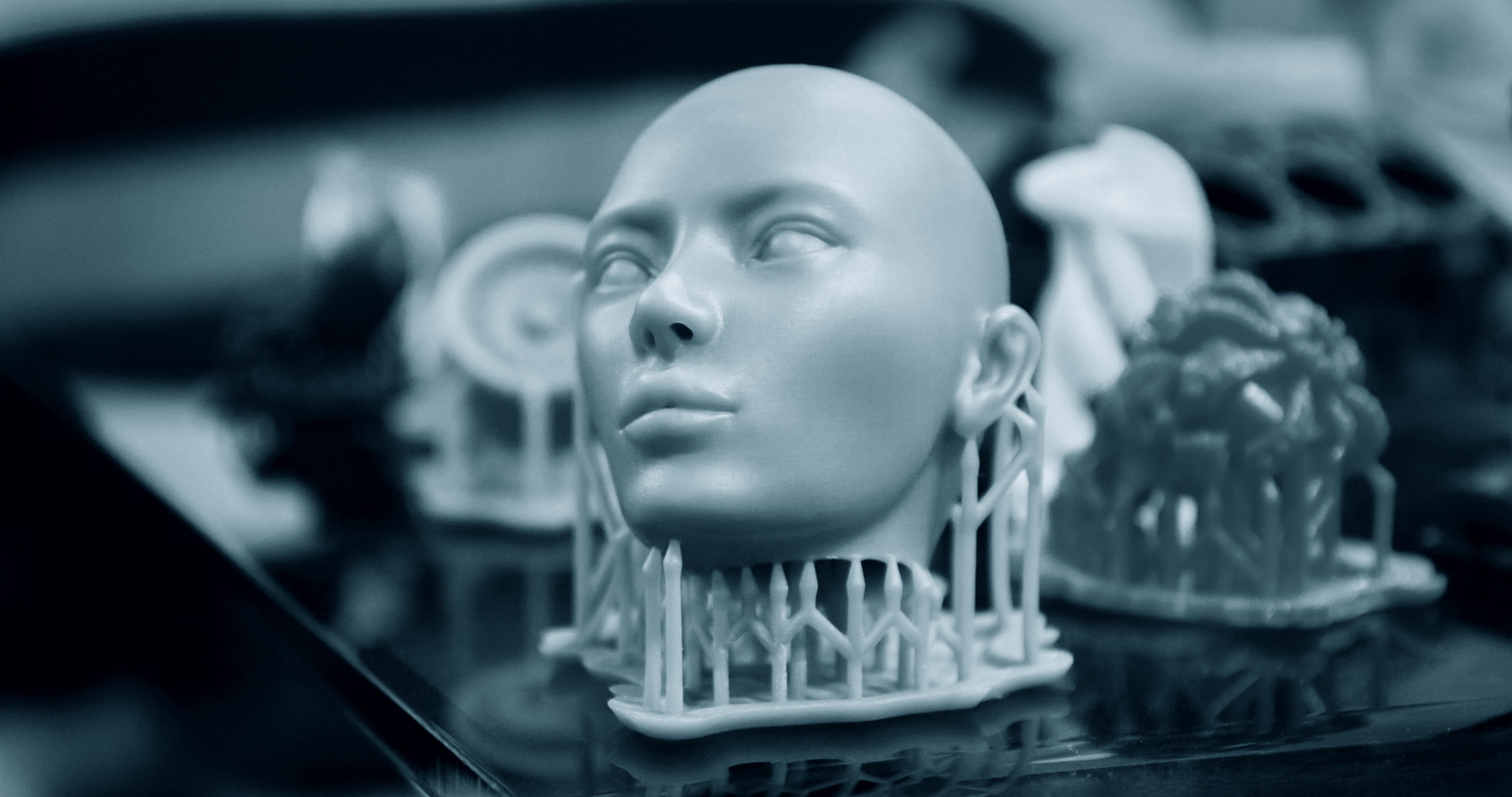 Objects Photopolymer Printed on Stereolithography 3D Printer